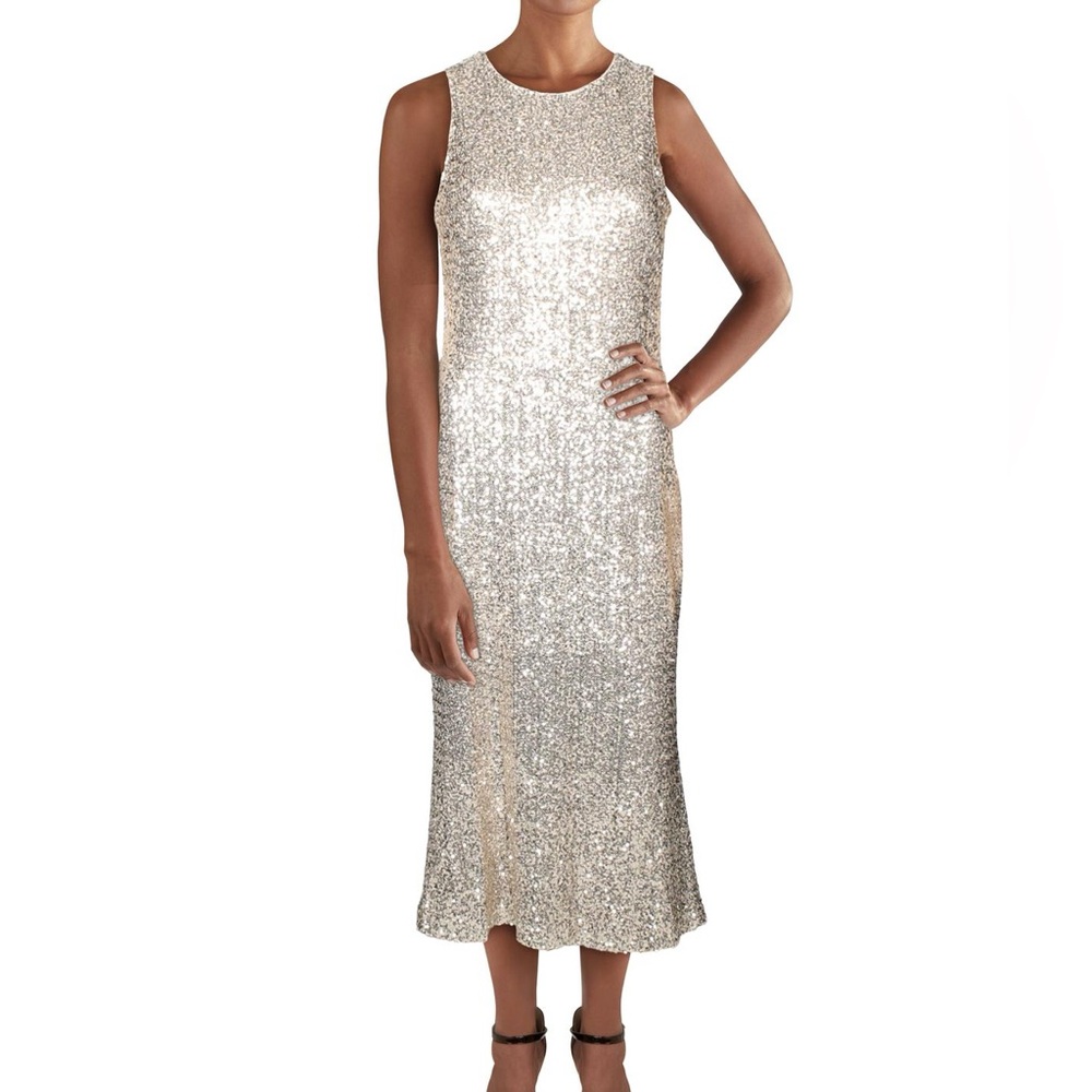 Ralph Lauren Champagne Sequin Midi Dress